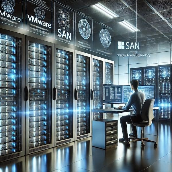IT-Infastructure IT Infastructure showing a person at a desk administering technical systems